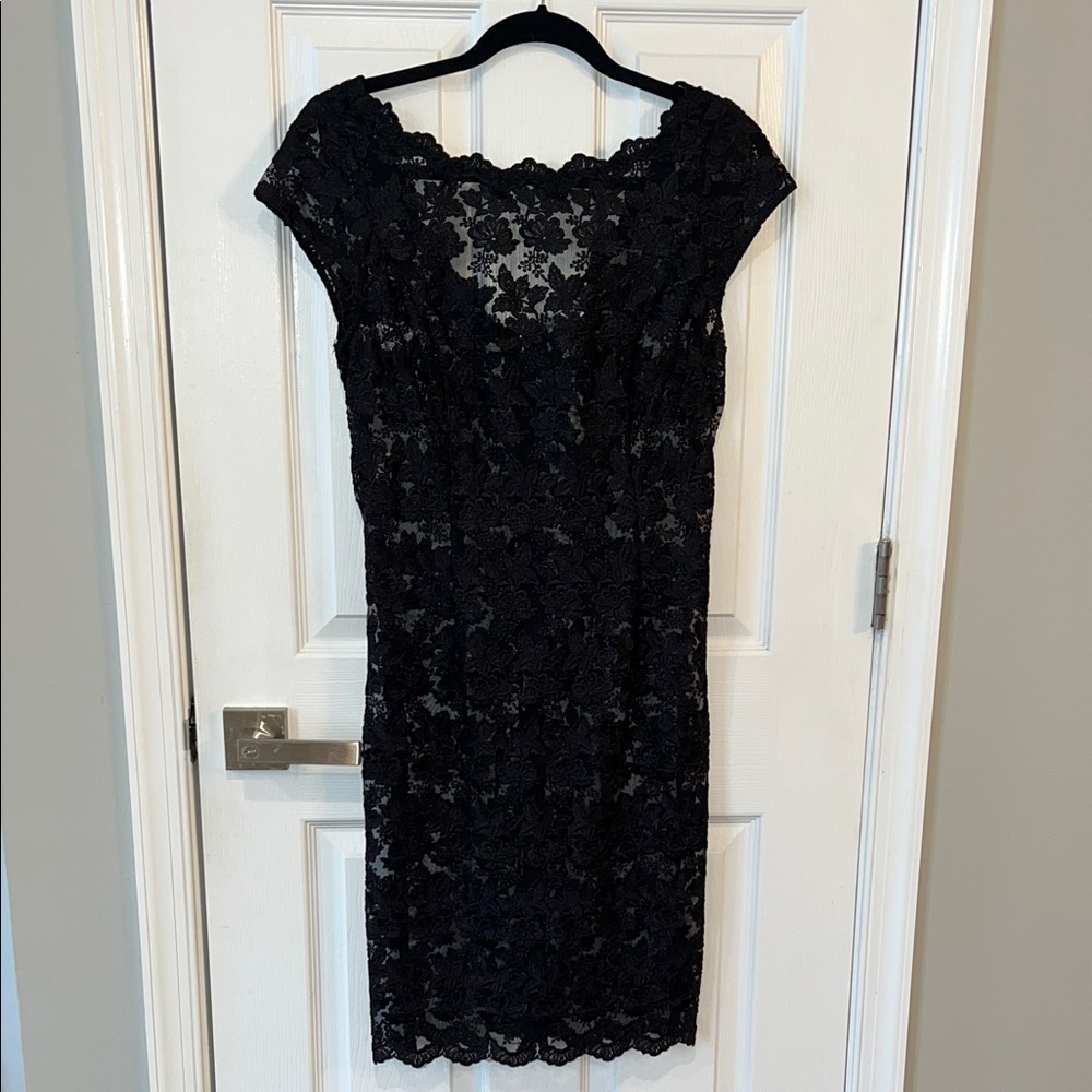Vintage 90s Black Lace Dress Sz 8